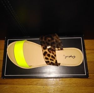 Qupid Shoes - Asymmetric Double Band Slide Sandal Qupid Shoes - Asymmetric Double Band Slide Sandal